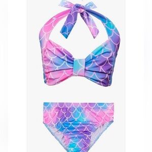 5-piece Girls’ Swimsuit - Mermaid  Pattern.  Sz 110 [Never Worn]